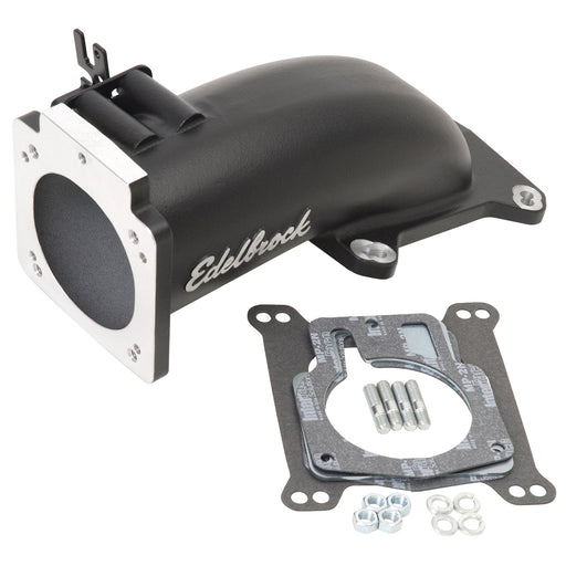 Throttle Body Intake Elbow #38473 Ultra Low, 90mm Opening, Black Powder Coated EDELBROCK Autoparts