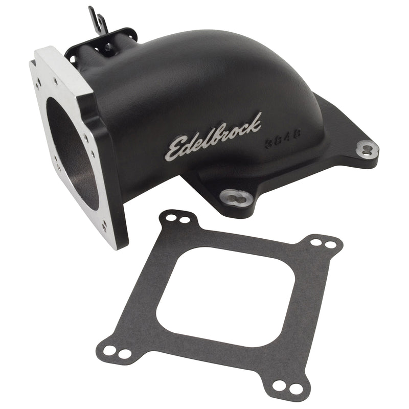 Throttle Body Intake Elbow #38483 Low Profile, 90mm Opening, Black Powder Coated EDELBROCK Autoparts