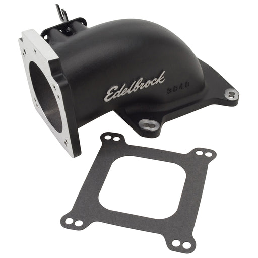 Throttle Body Intake Elbow #38483 Low Profile, 90mm Opening, Black Powder Coated EDELBROCK Autoparts