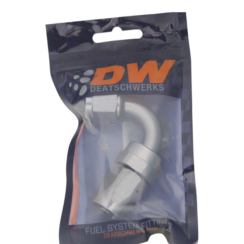 DeatschWerks 8AN Female Swivel 120-Degree Hose End CPE - Anodized Titanium DeatschWerks Fittings