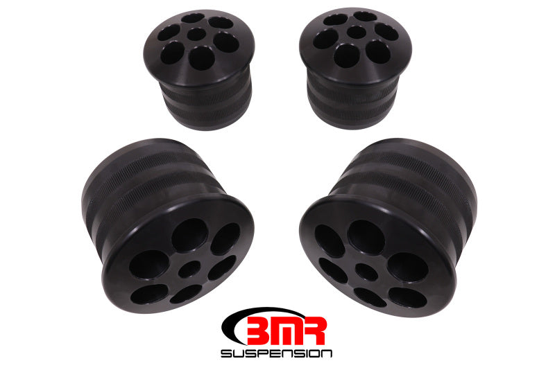 BMR 08-18 Dodge Challenger Aluminum Rear Cradle Bushings Kit - Black Anodized BMR Suspension Bushing Kits