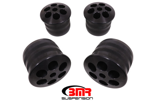 BMR 08-18 Dodge Challenger Aluminum Rear Cradle Bushings Kit - Black Anodized BMR Suspension Bushing Kits