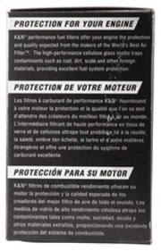 K&N Cellulose Media Fuel Filter 1.688in OD x 3.813in L K&N Engineering Fuel Filters