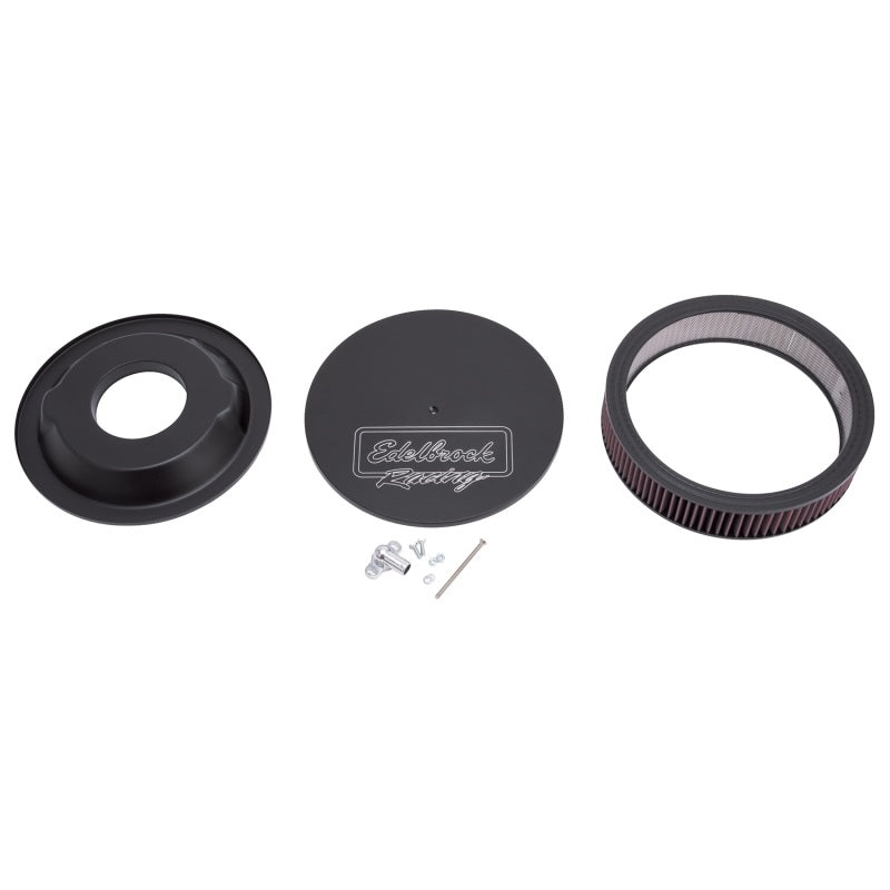 Edelbrock Air Cleaner Victor Series Round Aluminum Top Cloth Element 14In Dia X 3 125In Black Edelbrock Air Filters - Universal Fit
