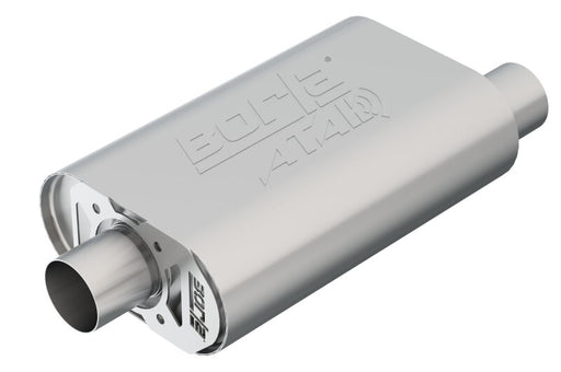 Borla CrateMuffler SBC Hot 350/383 2.5 inch Offset/Center 14in x 4.35in x 9in Oval Atak Muffler Borla Muffler