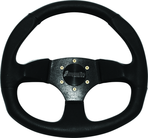DragonFire Racing Steering Wheels - D-Shaped- Vinyl- Black- 0in offset DragonFire Racing Steering Wheels