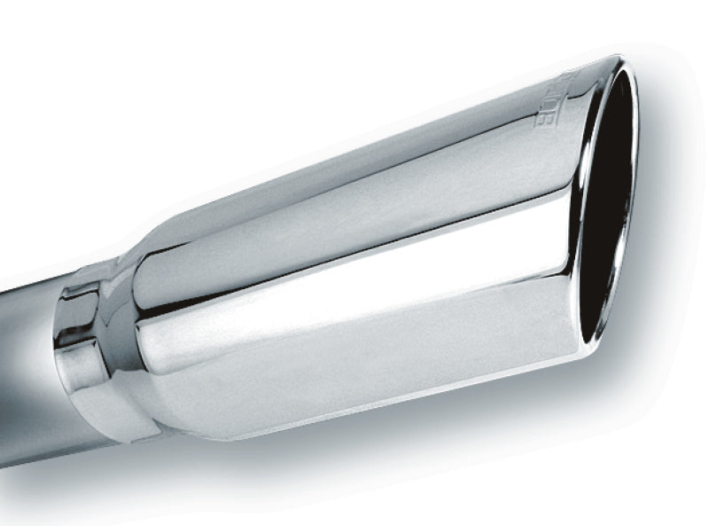 Borla 4in Inlet 5in Round Rolled Angle Cut w/ Clamp x 14in Long Exhaust Tip Borla Tips