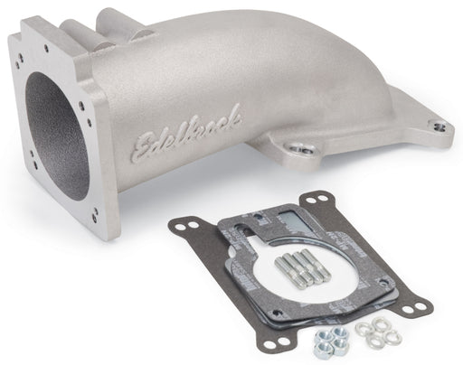 Edelbrock Ultra Low Profile Intake Elbow 90mm Throttle Body to Square-Bore Flange As-Cast Finish Edelbrock Throttle Bodies