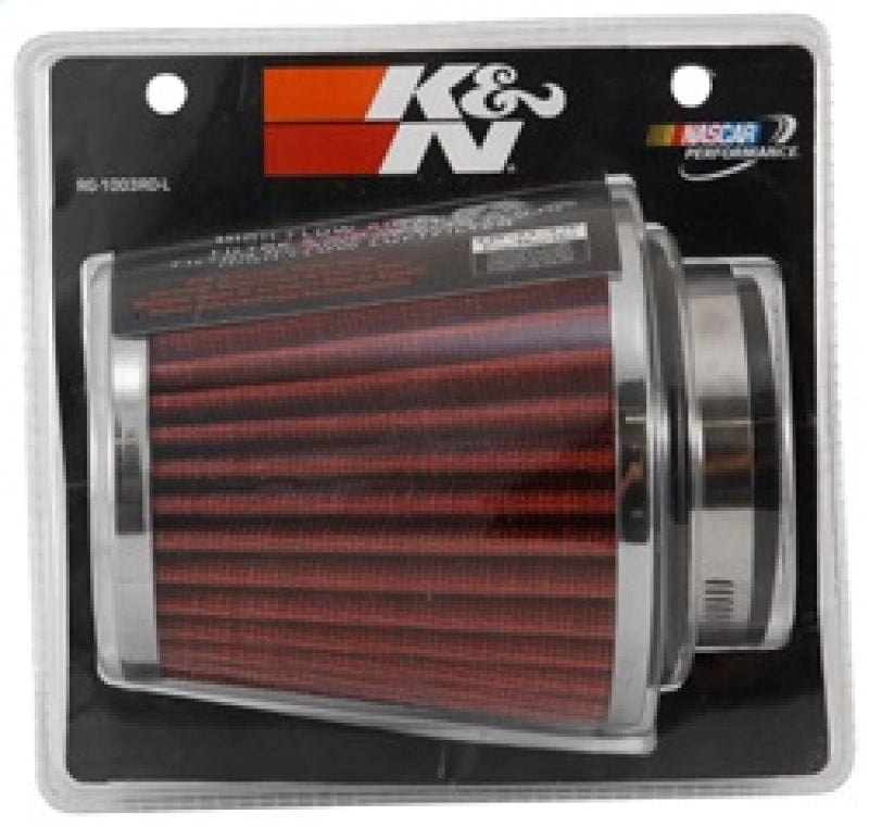 K&N Universal Chrome Filter 2 3/4in FLG / 4 1/2in Bottom / 4 1/2in Height K&N Engineering Air Filters - Universal Fit