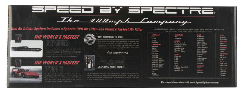 Spectre 10-11 Chevy Camaro V6-3.6L F/I Air Intake Kit - Clear Anodized w/Red Filter Spectre Cold Air Intakes