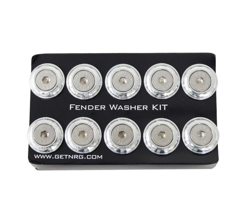 NRG Fender Washer Kit w/Rivets For Plastic (Silver) - Set of 10 NRG Hardware Kits - Other
