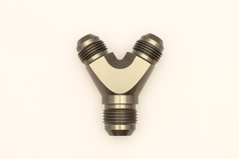 DeatschWerks 8AN Male Flare + 8AN Male Flare to 10AN Male Flare Y Block Fitting DeatschWerks Distribution Blocks