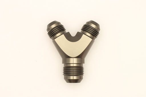 DeatschWerks 8AN Male Flare + 8AN Male Flare to 10AN Male Flare Y Block Fitting DeatschWerks Distribution Blocks