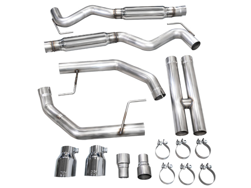 AWE 2024 Ford Mustang GT Fastback S650 RWD Track Edition Cat-Back Exhaust w/ Dual Chrome Silver Tips AWE Tuning Catback