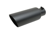 Gibson Round Dual Wall Angle-Cut Tip - 4in OD/2.25in Inlet/6.5in Length - Black Ceramic Gibson Tips