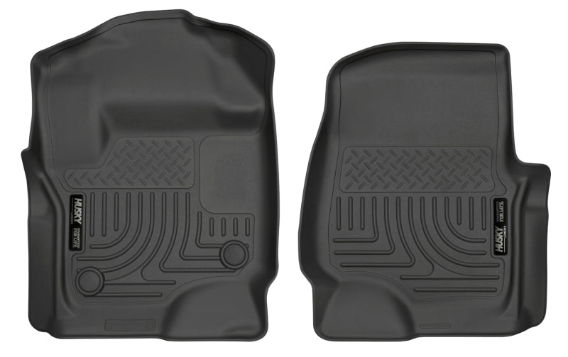 Husky Liners 2017 Ford Super Duty (Crew Cab / Super Cab) WeatherBeater Black Front Floor Liners Husky Liners Floor Mats - Rubber