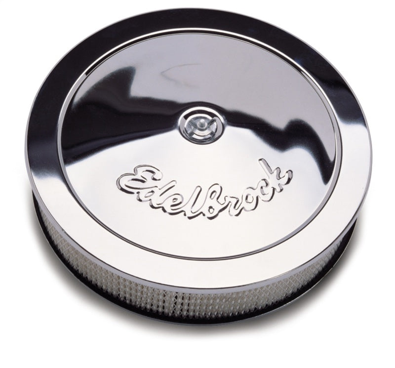 Edelbrock Air Cleaner Pro-Flo Series Round Steel Top Paper Element 14In Dia X 3 313In Chrome Edelbrock Air Filters - Universal Fit