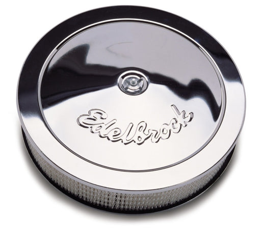 Edelbrock Air Cleaner Pro-Flo Series Round Steel Top Paper Element 14In Dia X 3 313In Chrome Edelbrock Air Filters - Universal Fit