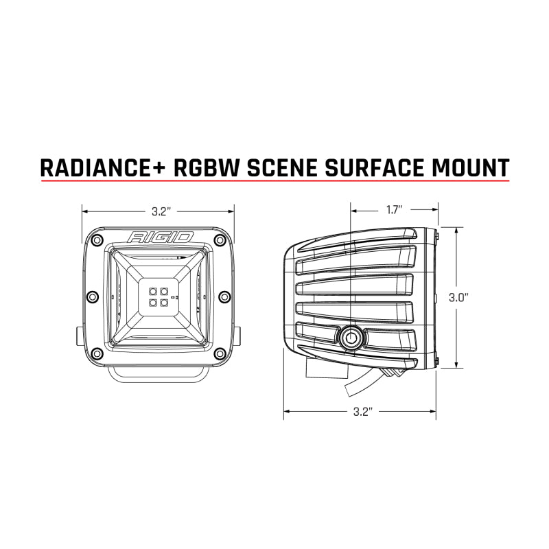 Rigid Industries Radiance+ Scene RGBW Surface Mount - Pair Rigid Industries Light Bars & Cubes