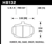 Hawk 62-81 MG MGB Front ER-1 Brake Pads Hawk Performance Brake Pads - Racing