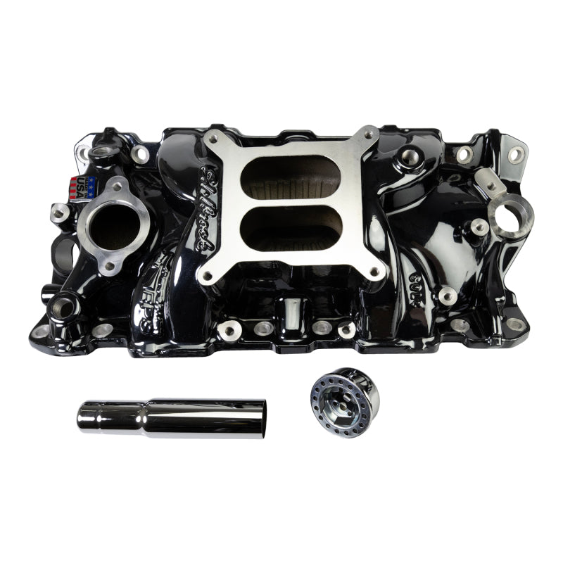 Edelbrock Chevy SB Performer EPS Manifold w/ Oil Fill Tube - Black Plasma Edelbrock Intake Manifolds