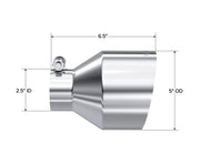 MBRP Universal T304 Stainless Steel Tip 2.5in ID / 5in OD Out / 6.5in Length Angle Cut Single Wall MBRP Tips