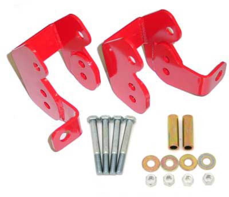 BMR 82-02 3rd Gen F-Body Bolt-On Control Arm Relocation Brackets - Red BMR Suspension Suspension Arms & Components