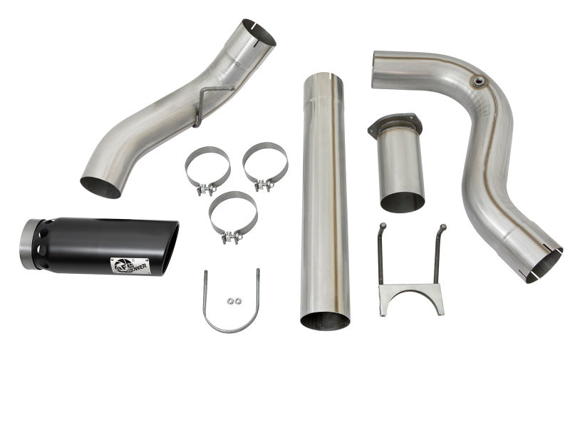 aFe ATLAS 5in DPF-Back Alum Steel Exhaust System w/Black Tip 2017 Ford Diesel Trucks V8-6.7L (td) aFe DPF Back