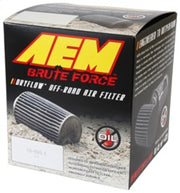 AEM Brute Force Dryflow Air Filter - Conical 6in Base OD / 5.125in Top OD / 5.25in Height AEM Induction Air Filters - Universal Fit