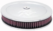 K&N 5 1/8in Flange 11in OD 3 1/4in Height w/ Vent Custom Air Cleaner Assembly K&N Engineering Carburetor Air Cleaners