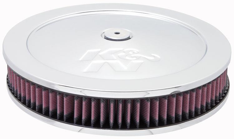 K&N 5 1/8in Flange 11in OD 3 1/4in Height w/ Vent Custom Air Cleaner Assembly K&N Engineering Carburetor Air Cleaners