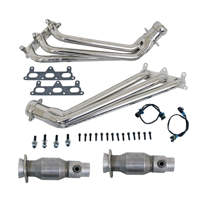 BBK 10-11 Camaro V6 Long Tube Exhaust Headers With Converters - 1-5/8 Chrome BBK Headers & Manifolds