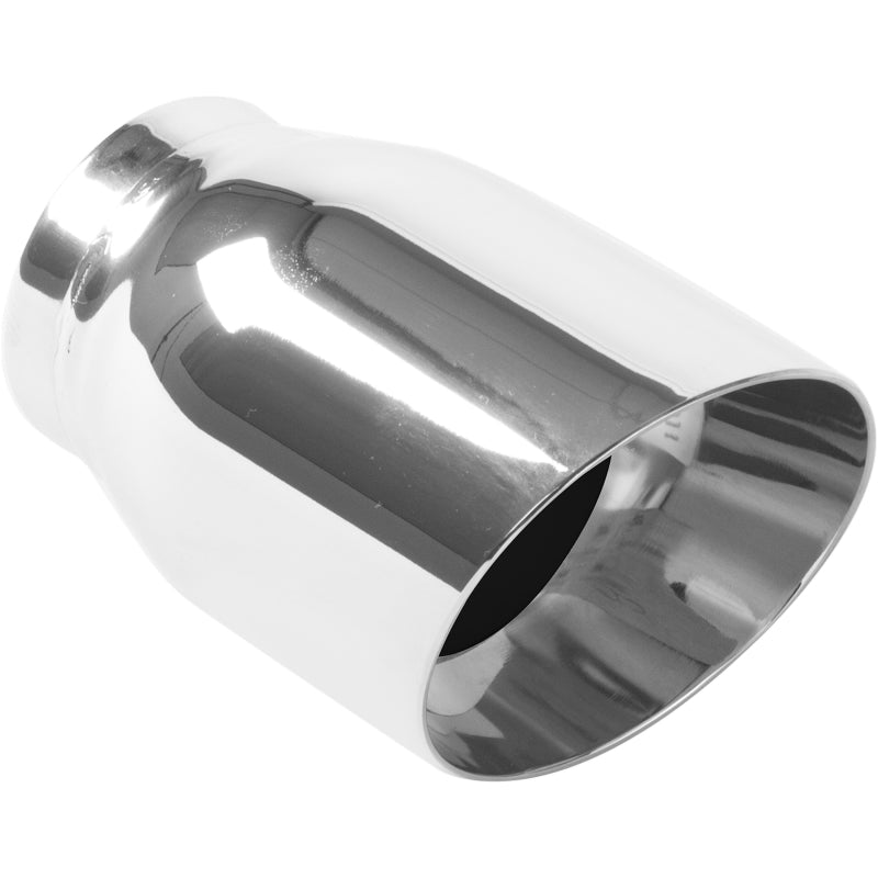 MagnaFlow Tip Stainless Double Wall Round Single Outlet Polished 3.5in DIA 2.5in Inlet 5.5in Length Magnaflow Tail Pipes