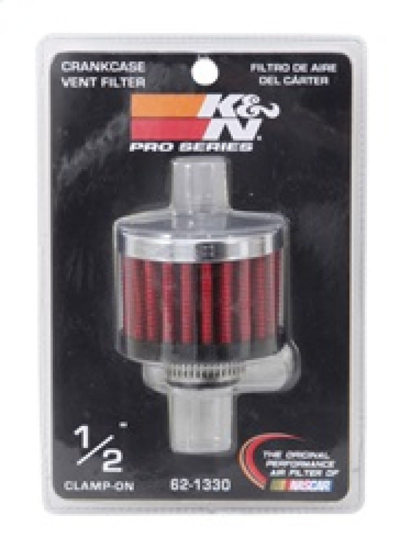K&N Clamp On Rubber Base Crankcase Vent Filter 0.5in Flange ID 2in OD 1.5in Height K&N Engineering Air Filters - Universal Fit