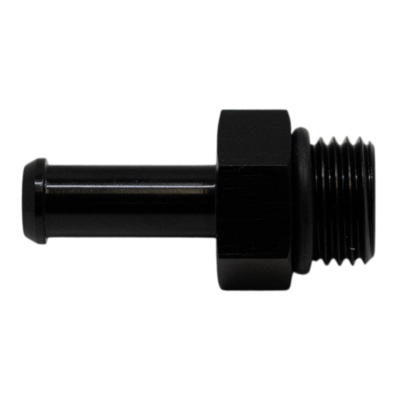 DeatschWerks 6AN ORB Male to 5/16in Male Barb Fitting (Incl O-Ring) - Anodized Matte Black DeatschWerks Fittings