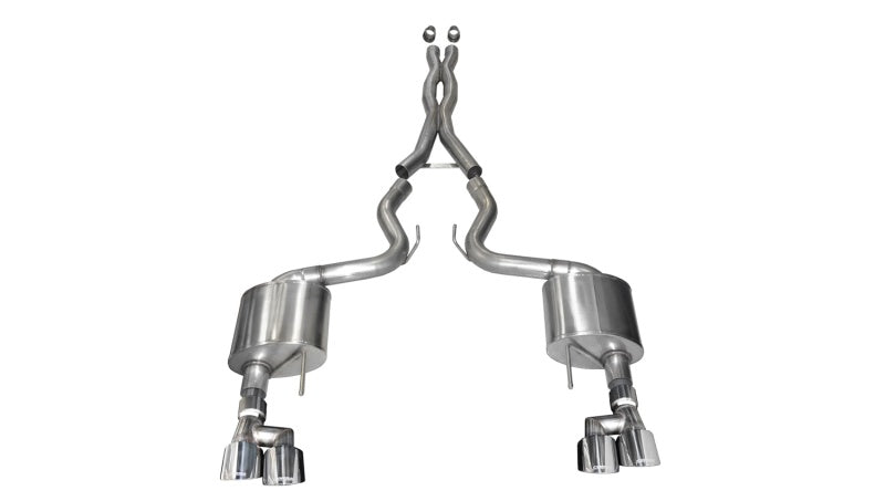 Corsa 2018-2023 Ford Mustang V8 5.0L 3in Cat-Back Dual Rear Exit w/ 4in Polished Pro-Series Tips CORSA Performance Catback