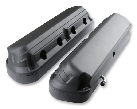 Holley 2-Piece Ford Style Valve Cover - Gen III/IV LS - Satin Black 241-187 HOLLEY Autoparts