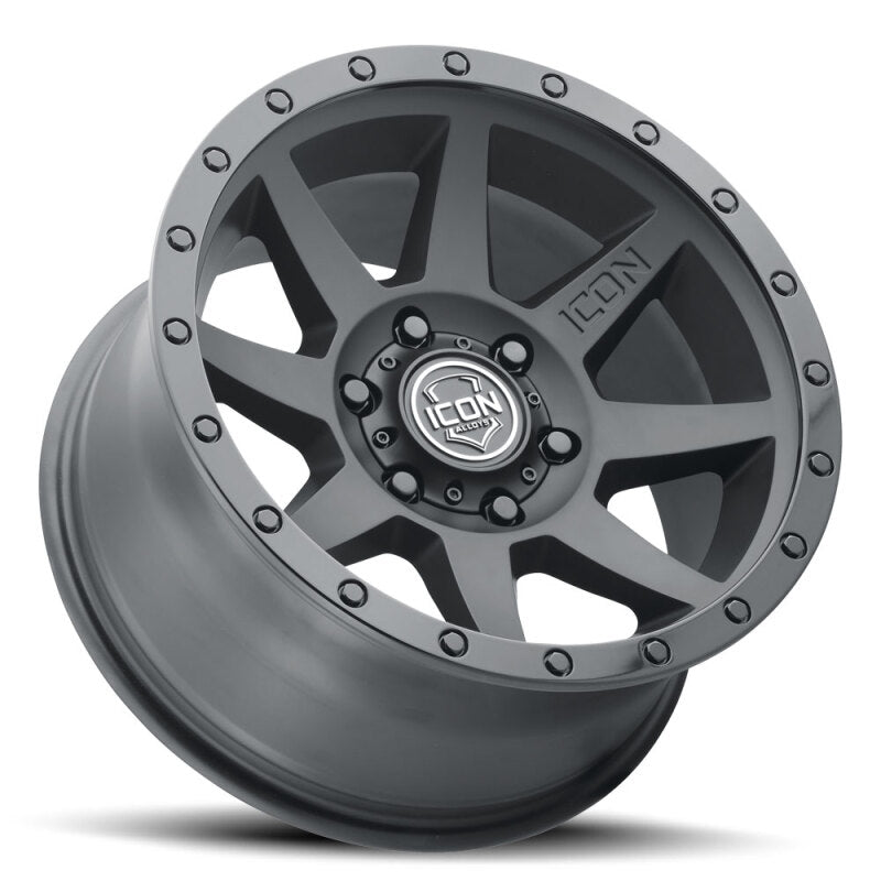 ICON Rebound 18x9 6x135 6mm Offset 5.25in BS 87.1mm Bore Double Black Wheel ICON Wheels - Cast