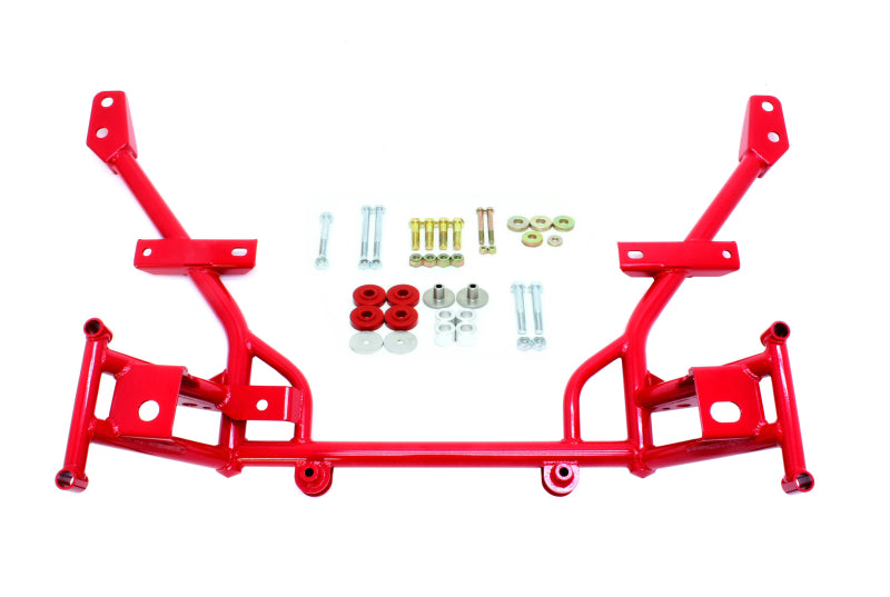 BMR 05-14 S197 Mustang K-Member w/ 1/2in Lowered Motor Mounts and STD. Rack Mounts - Red BMR Suspension Crossmembers