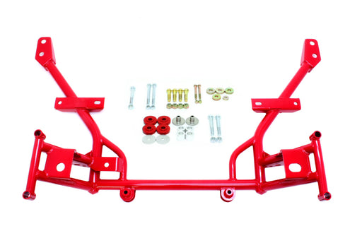 BMR 05-14 S197 Mustang K-Member w/ 1/2in Lowered Motor Mounts and STD. Rack Mounts - Red BMR Suspension Crossmembers