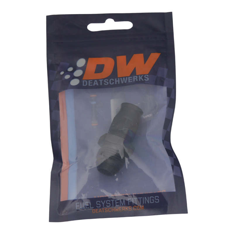 DeatschWerks 8AN Male Flare to 3/8in Hardline Compression Adapter - Anodized Matte Black DeatschWerks Fuel Components Misc