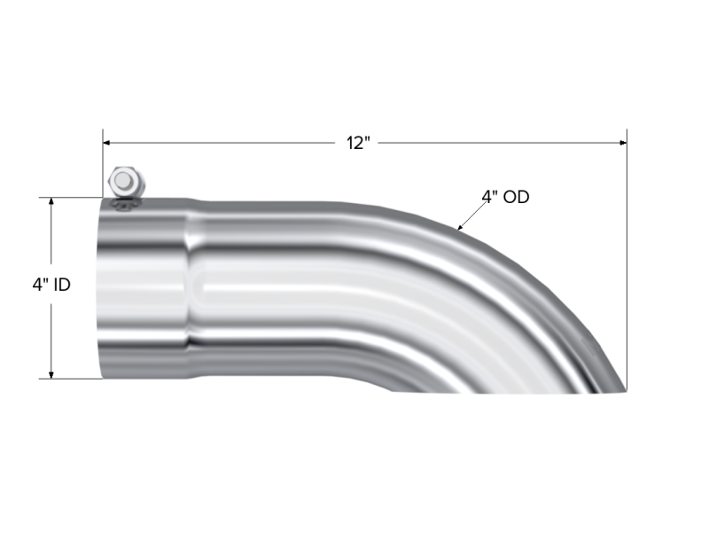 MBRP Universal Tip 4 O.D. Turn Down 4 inlet 12 length MBRP Steel Tubing