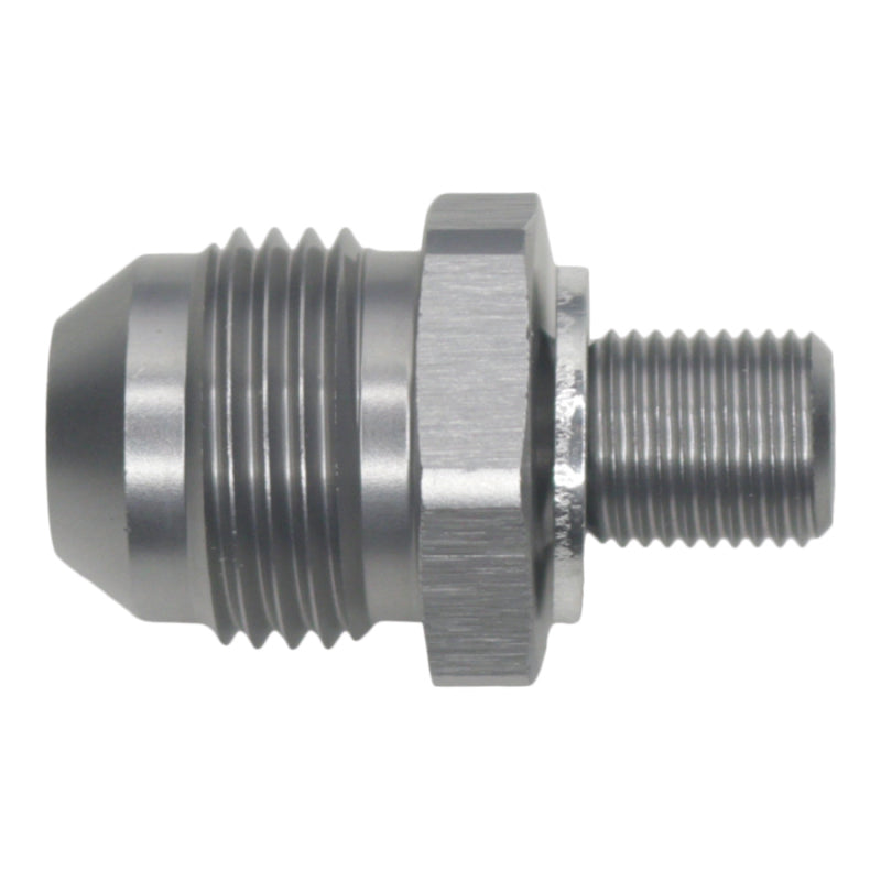 DeatschWerks 8AN Male Flare to M10 X 1.0 Male Metric - Anodized Titanium DeatschWerks Fittings