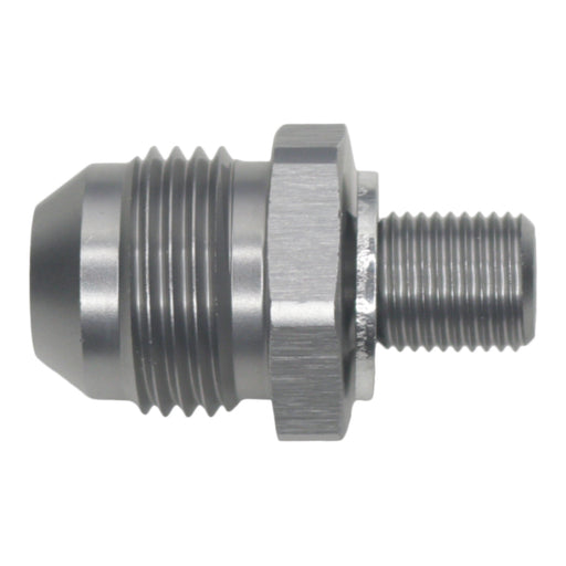 DeatschWerks 8AN Male Flare to M10 X 1.0 Male Metric - Anodized Titanium DeatschWerks Fittings