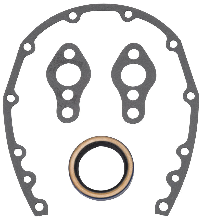 Edelbrock SBC Timing Cover Gasket And Oil Seal Kit Edelbrock Gasket Kits