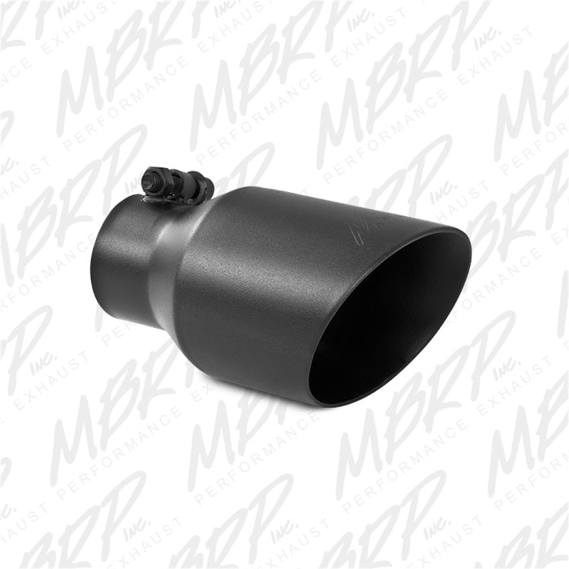 MBRP Universal 4in OD Dual Wall Angled 2.5in Inlet 8in Length Exhaust Tip - Black