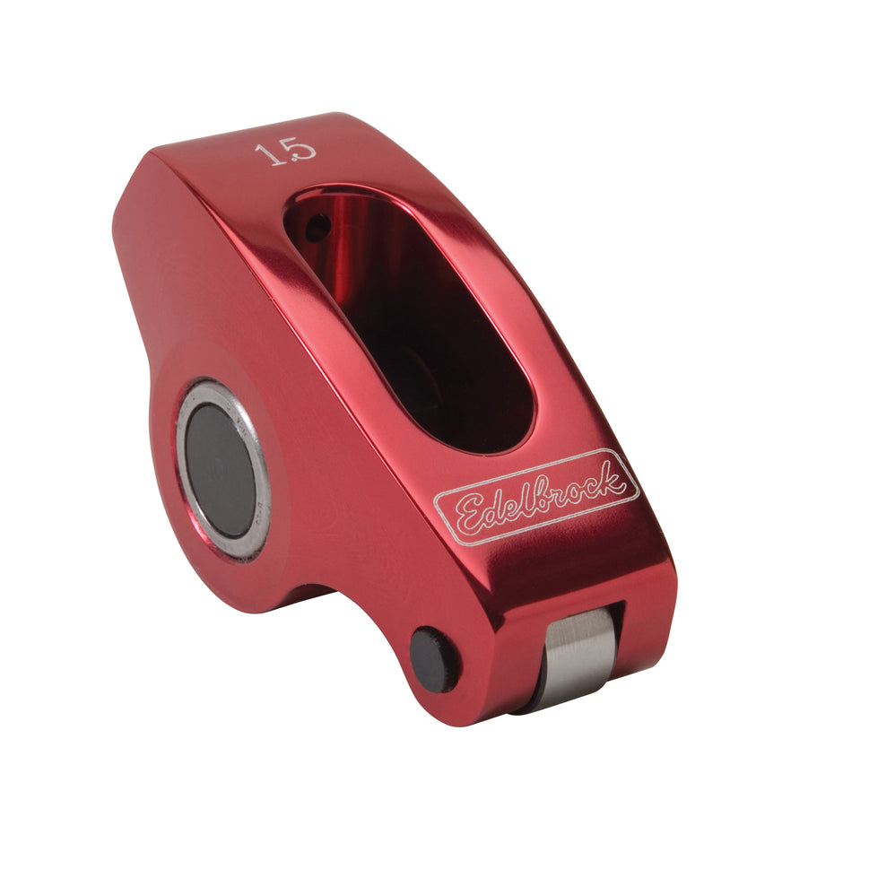 Red Roller Rockers for Small-Block Chevy 3/8 stud 1.5:1 (Qty 1)