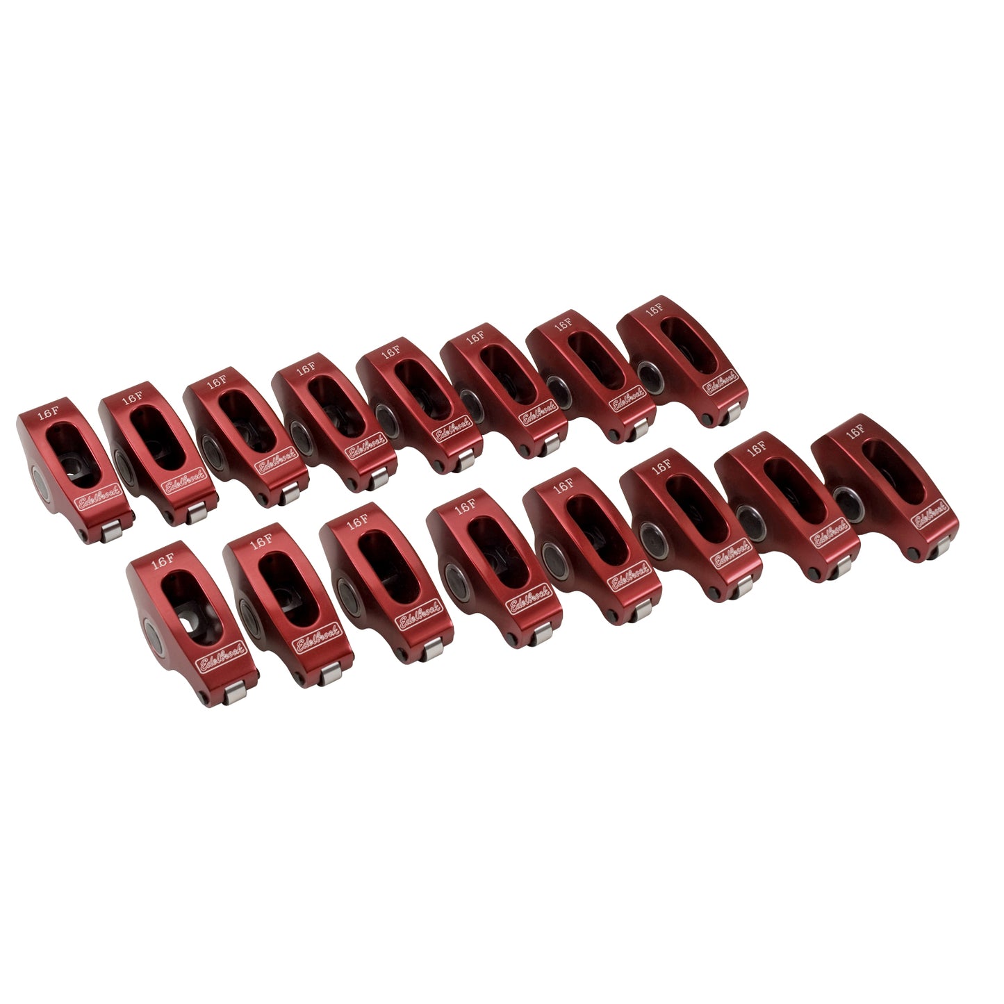 Red Roller Rockers for Small-Block Ford 3/8 stud 1.6:1 (Qty 16)