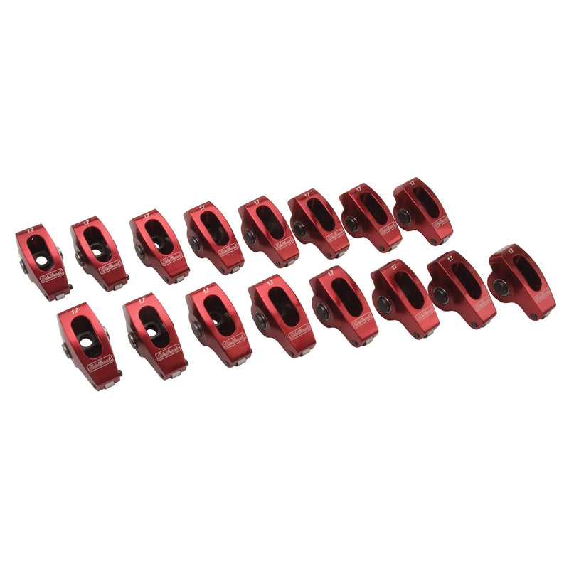 Red Roller Rockers for Big-Block Chevy 7/16 stud and W 348/409 1.7:1 (Qty 16) EDELBROCK Autoparts