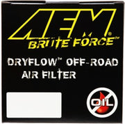 AEM Dryflow Conical Air Filter 2.75in Flange ID / 6in Base OD / 5.125in Top OD / 9.125in Height AEM Induction Air Filters - Universal Fit
